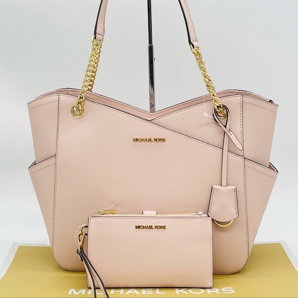 Michael Kors Handbags - Michael Kors Large X Chain Shoulder Tote Bag & Double Zip Wallet